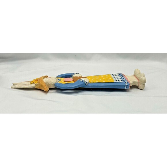 VTG Russ Berrie 10.5" Spring Easter Bunny Resin Rabbit Figure~Country~Farm~Folk - Picture 6 of 8